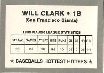 1990 Baseballs Hottest Hitters (unlicensed) #NNO Will Clark Back