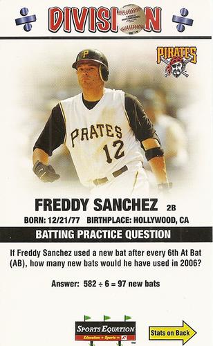2008 Sports Equation Math Learning Cards: Multiplication & Division #29 Freddy Sanchez Front