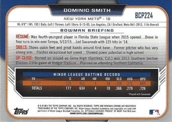 2015 Bowman Chrome - Prospects #BCP224 Dominic Smith Back
