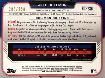 2015 Bowman Chrome - Prospects Purple Refractors #BCP236 Jeff Hoffman Back