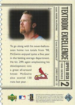 1999 Upper Deck - Textbook Excellence Double #T21 Mark McGwire  Back