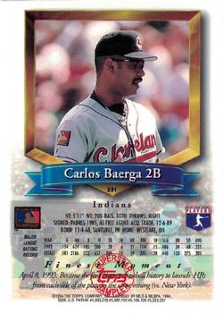1994 Topps - Superstar Samplers Finest #231 Carlos Baerga Back