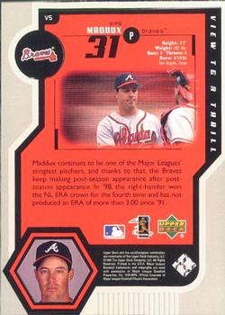1999 Upper Deck - View to a Thrill #V5 Greg Maddux  Back