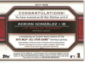 2015 Topps Update - All-Star Stitches #STIT-AGN Adrian Gonzalez Back