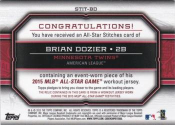 2015 Topps Update - All-Star Stitches #STIT-BD Brian Dozier Back