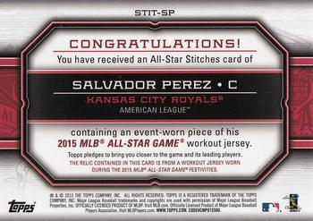 2015 Topps Update - All-Star Stitches #STIT-SP Salvador Perez Back