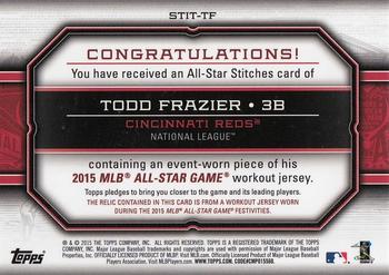 2015 Topps Update - All-Star Stitches #STIT-TF Todd Frazier Back