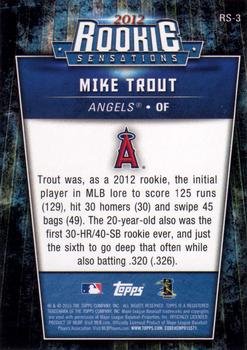 2015 Topps Update - Rookie Sensations #RS-3 Mike Trout Back