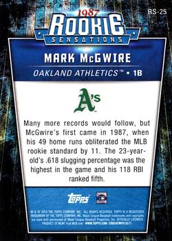 2015 Topps Update - Rookie Sensations #RS-25 Mark McGwire Back