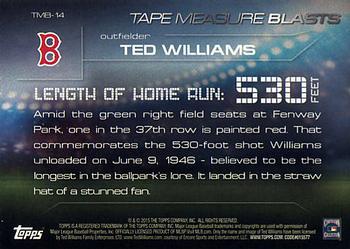 2015 Topps Update - Tape Measure Blasts #TMB-14 Ted Williams Back