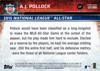 2015 Topps Update - Gold #US186 A.J. Pollock Back