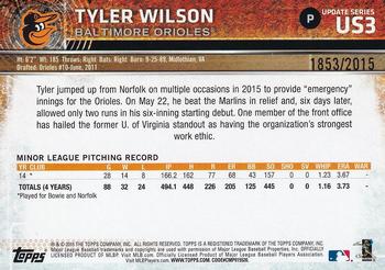 2015 Topps Update - Gold #US3 Tyler Wilson Back