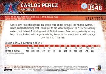 2015 Topps Update - Gold #US48 Carlos Perez Back