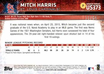 2015 Topps Update - Black #US373 Mitch Harris Back