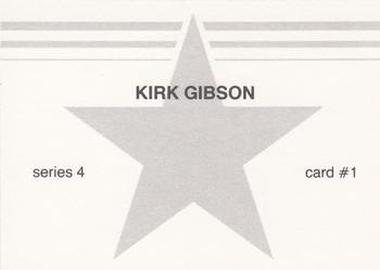 1988 Baseball Stars Series 4 (unlicensed) #1 Kirk Gibson Back
