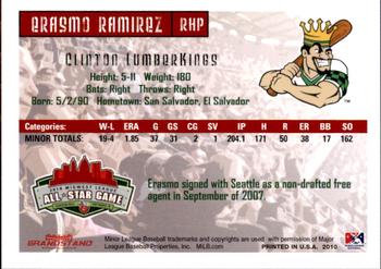 2010 Grandstand Midwest League All-Star Game Western Division #NNO Erasmo Ramirez Back