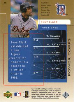 1999 Upper Deck Challengers for 70 - Challengers Edition #21 Tony Clark Back