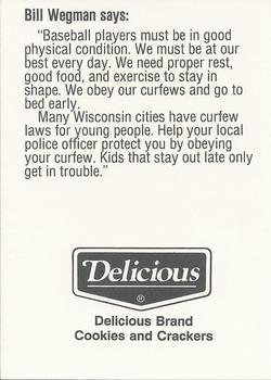 1991 Milwaukee Brewers Police - Eagle PD, Eagle Lions Club #NNO Bill Wegman Back