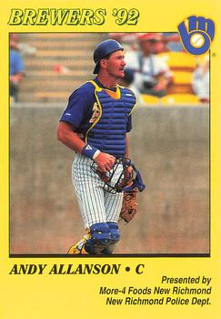 1992 Milwaukee Brewers Police - More-4 Foods New Richmond, New Richmond Police Dept. #NNO Andy Allanson Front