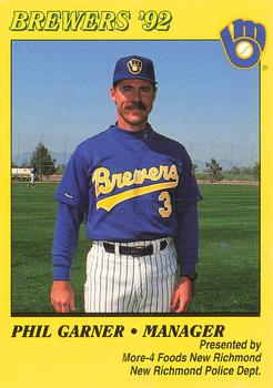 1992 Milwaukee Brewers Police - More-4 Foods New Richmond, New Richmond Police Dept. #NNO Phil Garner  Front