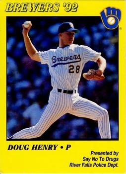 1992 Milwaukee Brewers Police - River Falls #NNO Doug Henry Front