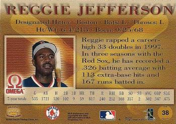 1998 Pacific Omega #38 Reggie Jefferson Back