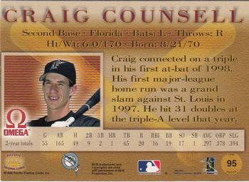 1998 Pacific Omega #95 Craig Counsell Back