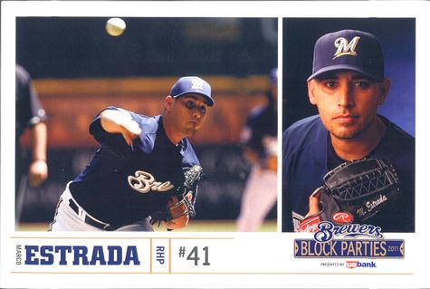 2011 US Bank Milwaukee Brewers #NNO Marco Estrada Front