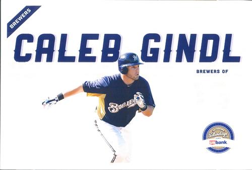 2013 US Bank Milwaukee Brewers #10 Caleb Gindl Front