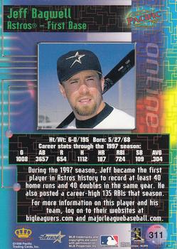 1998 Pacific Online #311 Jeff Bagwell Back