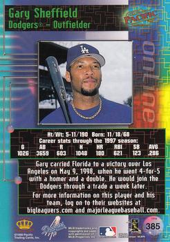 1998 Pacific Online #385 Gary Sheffield Back
