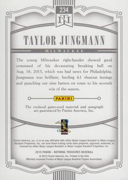 2015 Panini National Treasures #234 Taylor Jungmann Back