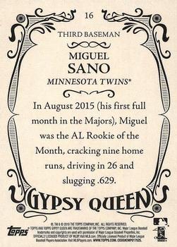2016 Topps Gypsy Queen #16 Miguel Sano Back