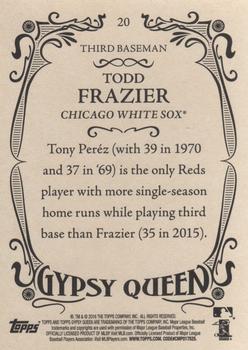 2016 Topps Gypsy Queen #20 Todd Frazier Back