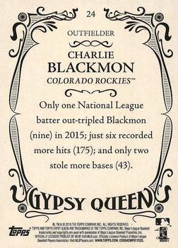 2016 Topps Gypsy Queen #24 Charlie Blackmon Back