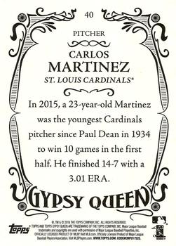 2016 Topps Gypsy Queen #40 Carlos Martinez Back