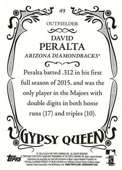 2016 Topps Gypsy Queen #49 David Peralta Back