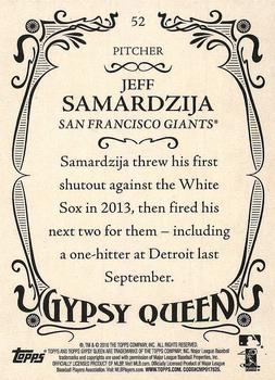 2016 Topps Gypsy Queen #52 Jeff Samardzija Back