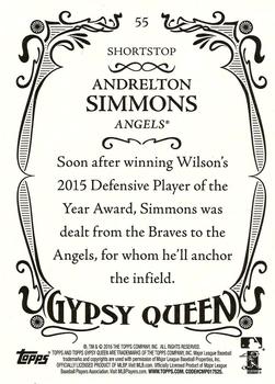 2016 Topps Gypsy Queen #55 Andrelton Simmons Back