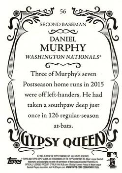 2016 Topps Gypsy Queen #56 Daniel Murphy Back