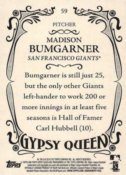 2016 Topps Gypsy Queen #59 Madison Bumgarner Back