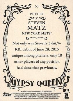 2016 Topps Gypsy Queen #63 Steven Matz Back