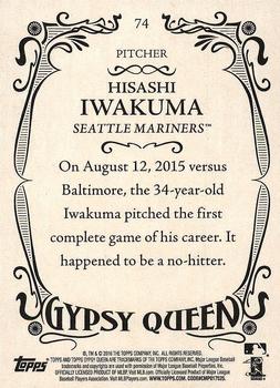 2016 Topps Gypsy Queen #74 Hisashi Iwakuma Back