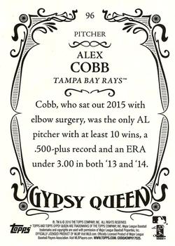 2016 Topps Gypsy Queen #96 Alex Cobb Back