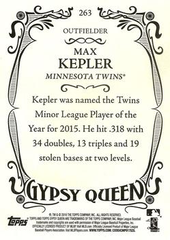 2016 Topps Gypsy Queen #263 Max Kepler Back