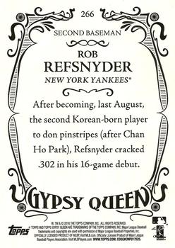 2016 Topps Gypsy Queen #266 Rob Refsnyder Back