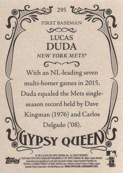 2016 Topps Gypsy Queen #295 Lucas Duda Back