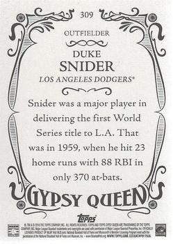 2016 Topps Gypsy Queen #309 Duke Snider Back
