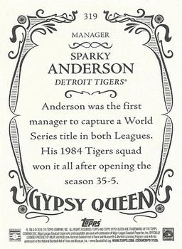 2016 Topps Gypsy Queen #319 Sparky Anderson Back