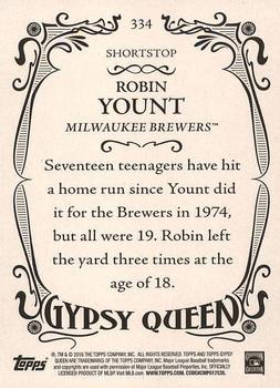 2016 Topps Gypsy Queen #334 Robin Yount Back